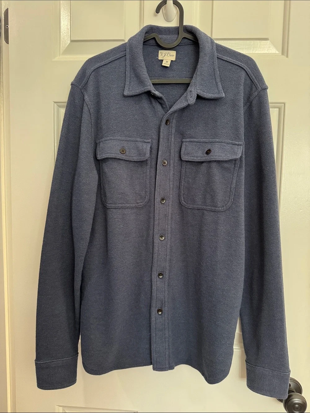 J. Crew Blue Button-Front Shirt Jacket